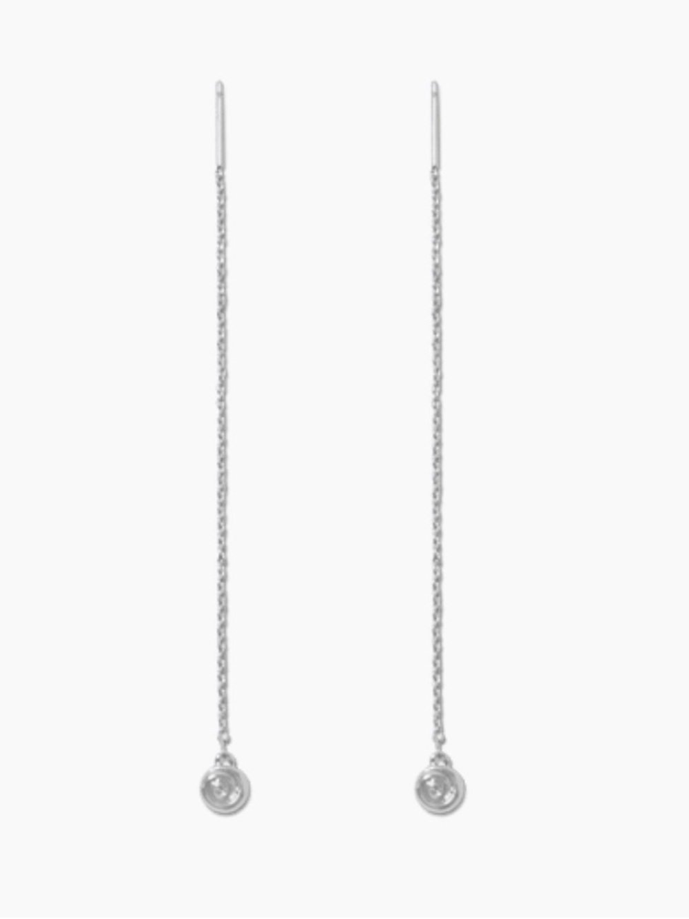 LUV AJ Silver Threader Earrings with Shell Coil Drops